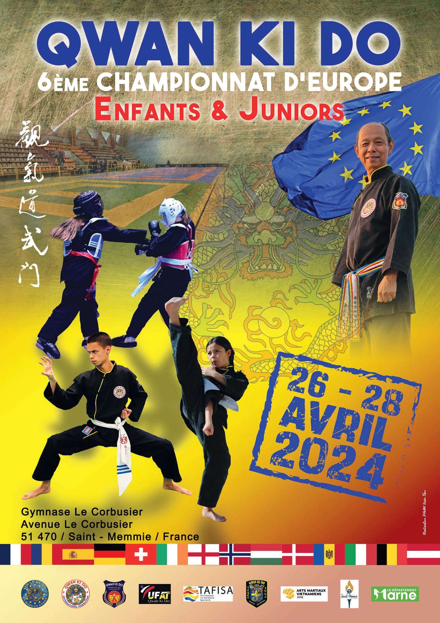 Affiche annonçant le championnat d'Europe de Qwan Ki Do